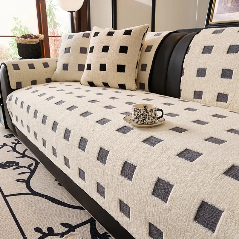 EIFLOY-Winter Plush Sofa Cover 3 Seater, 4 Seat, Covers for Armchairs, Velvet Couch Slipcover, Non-slip, Furniture Protector